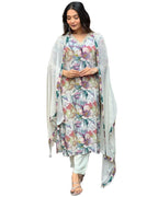 ANNI DESIGNER Womens Cotton Blend Straight Printed Kurta with Pant & Dupatta (Habibi Grey_3XL_Grey_XXX-Large)