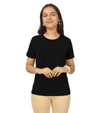 Kyda Kids Antibacterial GirlS Half Sleeve Cotton Round Neck Solid T-Shirt (Pack Of 1) Black