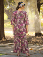 Tee Projekt Cotton Ethnic Wear Co Ord Set For Women | Travel Co Ord Set For Women Purple