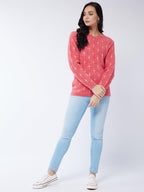 Modeve Women All Over Print Coral Sweater For Winters||Winterwear||