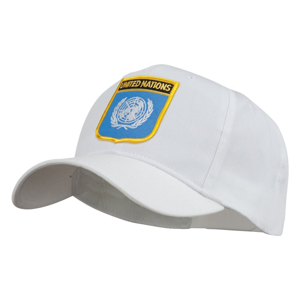 United Nations Flag Shield Patched Cap - White OSFM