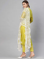 Anni Designer Women Cotton Blend Printed Kurti Pant And Dupatta Set (White-Show Assorted_Xxl_Assorted_2Xl)
