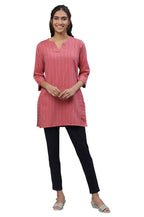 Aurelia Women Dubarry Majolica Blue Yarn Dyed Cotton Blend Kurti_23Aua30319-703383