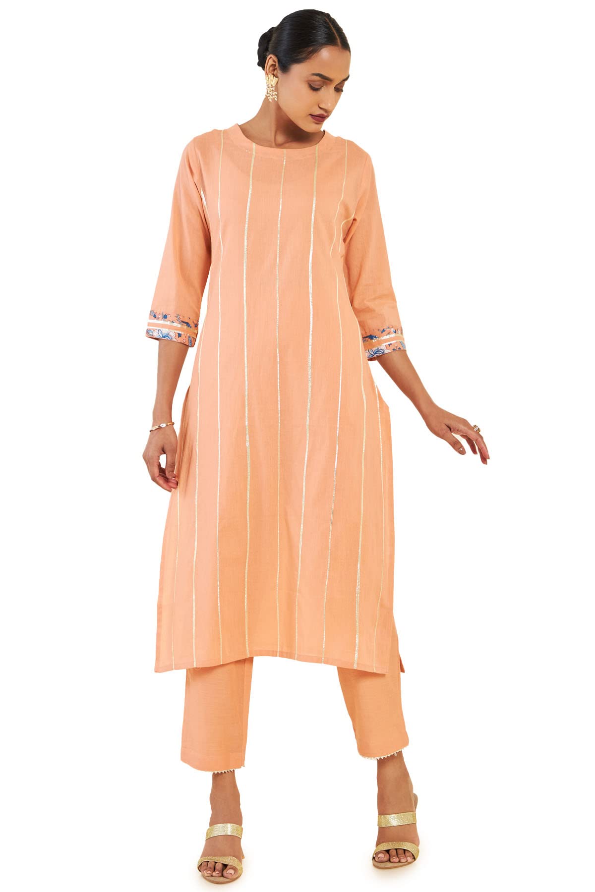 Soch Women Striped Cotton Kurta Set