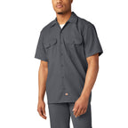 Unisex Short-Sleeve Work Shirt - BLAcK - S(D0102H7MF22)