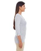 Ladies Perfect FitY-Placket convertible Sleeve Knit Top - WHITE - XS(D0102H7YEPJ)