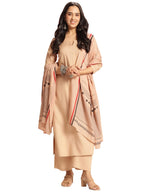 ANNI DESIGNER Womens Rayon Viscose Solid Straight Kurta with Pant & Dupatta (Raja Saab Beige-VKS09_XXL_Beige_XX-Large)