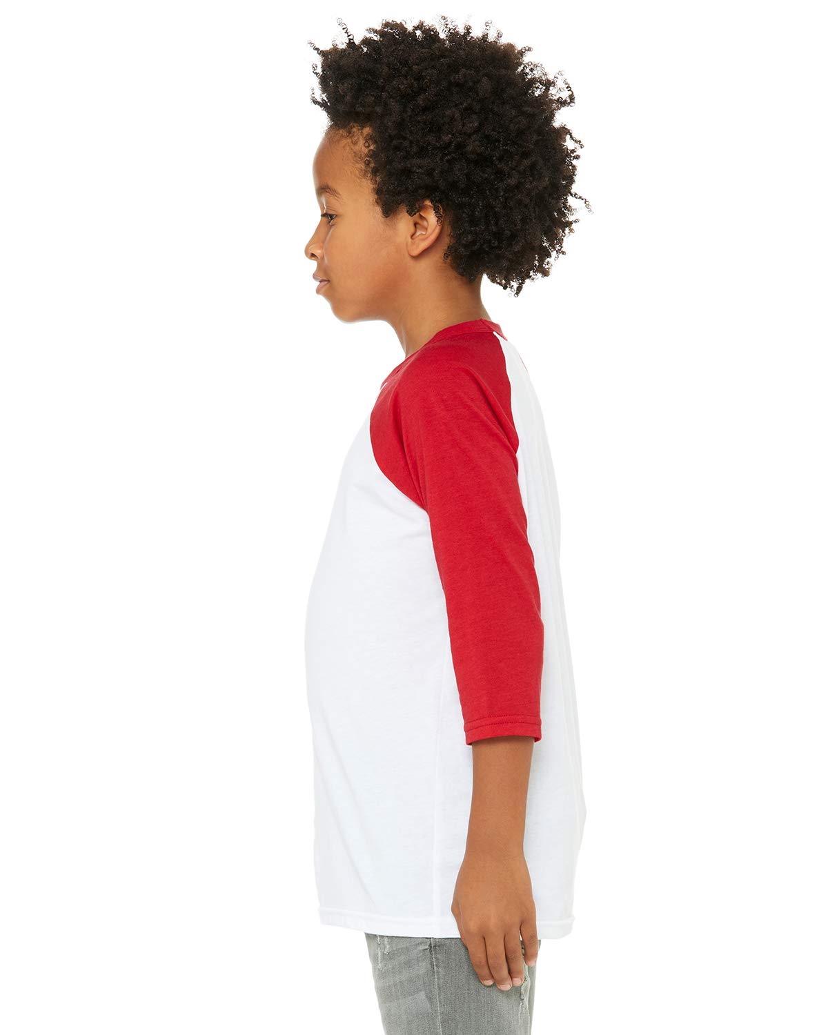 Youth 34-Sleeve Baseball T-Shirt - WHITE BLAcK - M(D0102H7KXMP)