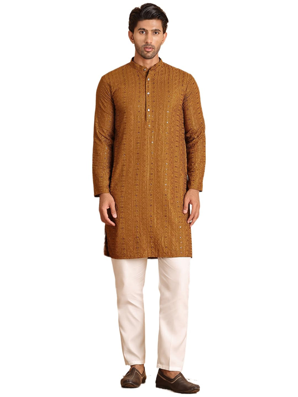 Jompers Mens Embroidered Straight Kurta Set
