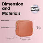 Wandering Nature Small Makeup Bag for Purse Mini Make up Pouch Cute Cosmetic Pouch for Women with Slip-in Pockets Eco Vegan Leat