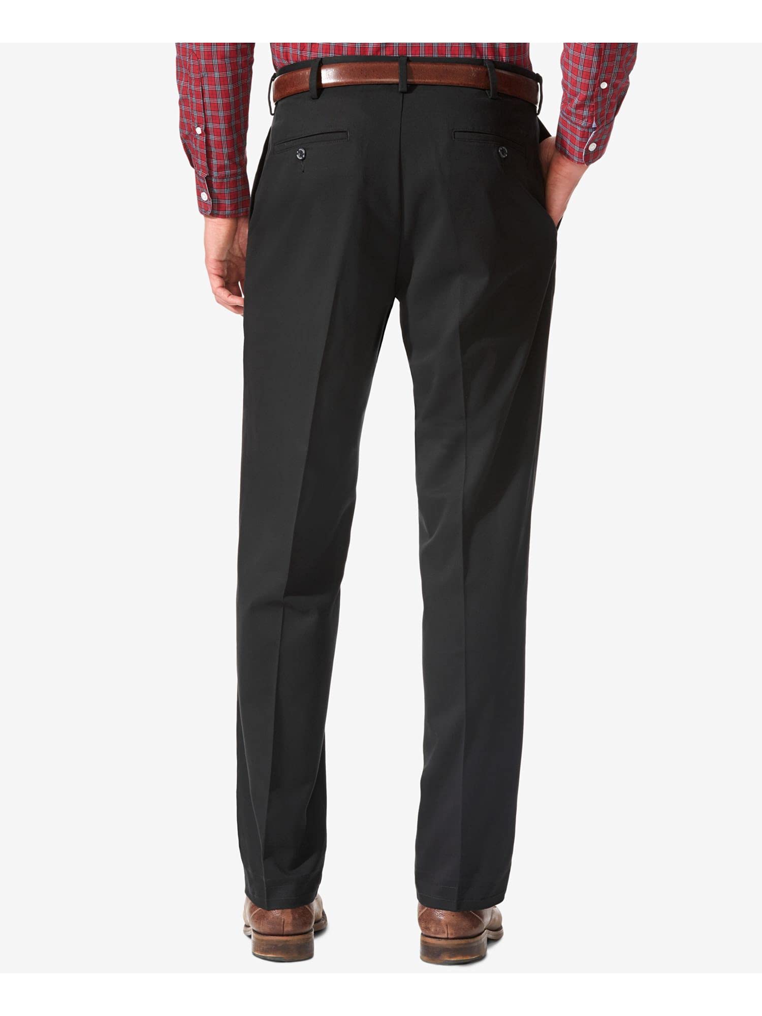 Dockers Men's Relaxed Fit Comfort Khaki Pants, Black Metal, 42W x 30L