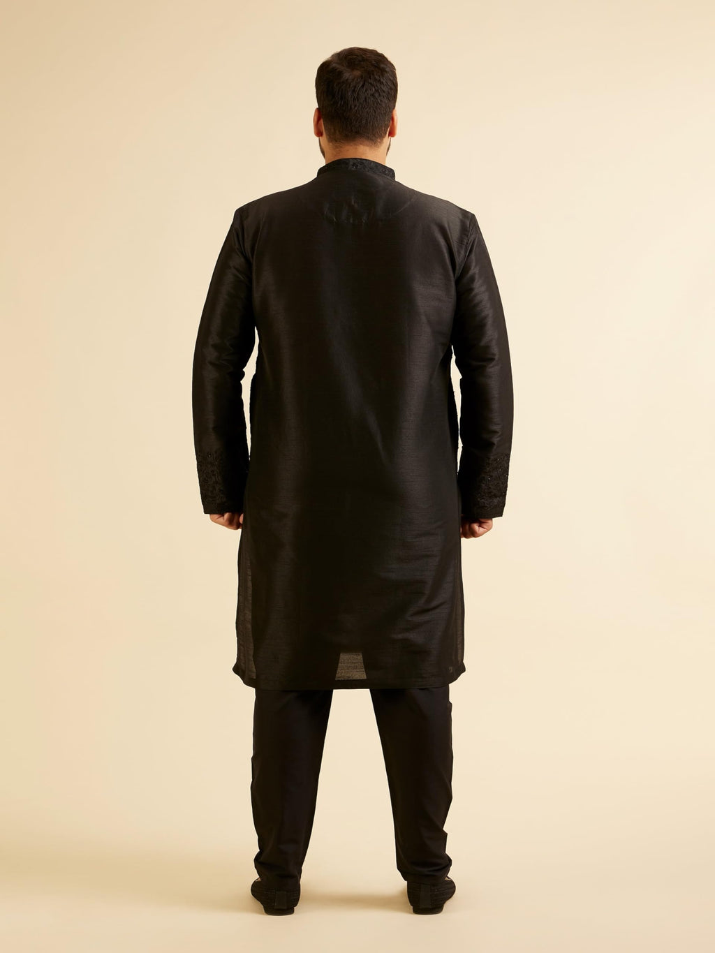 Manyavar Mens Silk blend Embroidered Kurta Pyjama Set