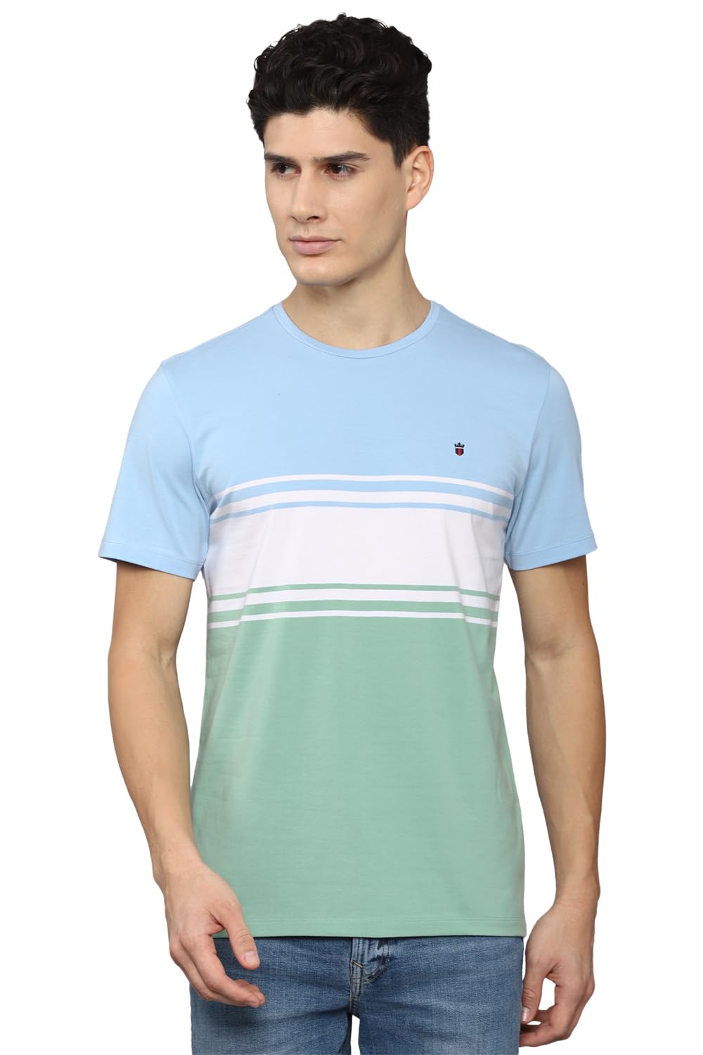Louis Philippe Men Multi Print Crew Neck T-Shirt Multicolour