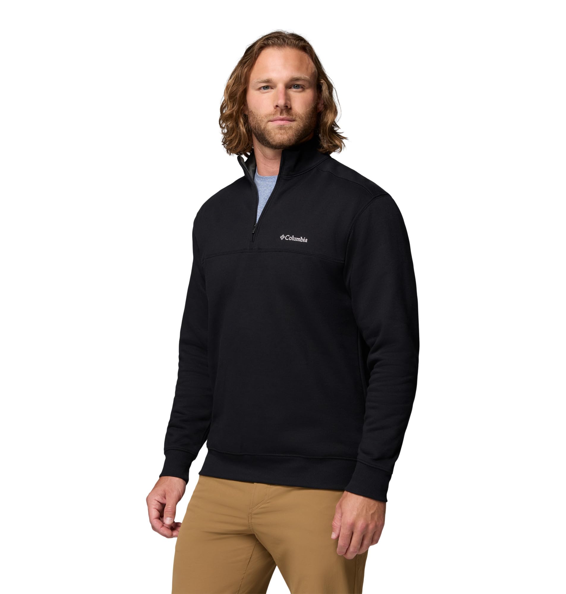 columbia Mens Standard Hart Mountain II Half Zip Jacket, Black, X-Large