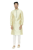Manyavar MenS Silk Blend Other Kurta Pyjama (S952787_Fawn_L)