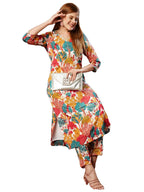 ANNI DESIGNER Women s Rayon Blend Kurta with Pants, white, XL