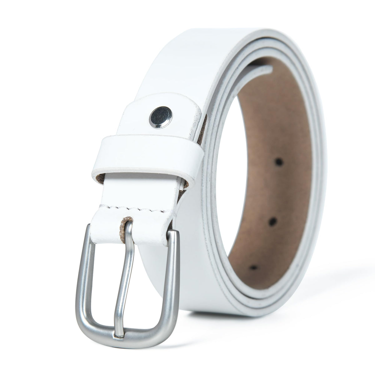 WomenS Casual Jeans Belt, Fashion Accessory For Denim (White, 38) 38
