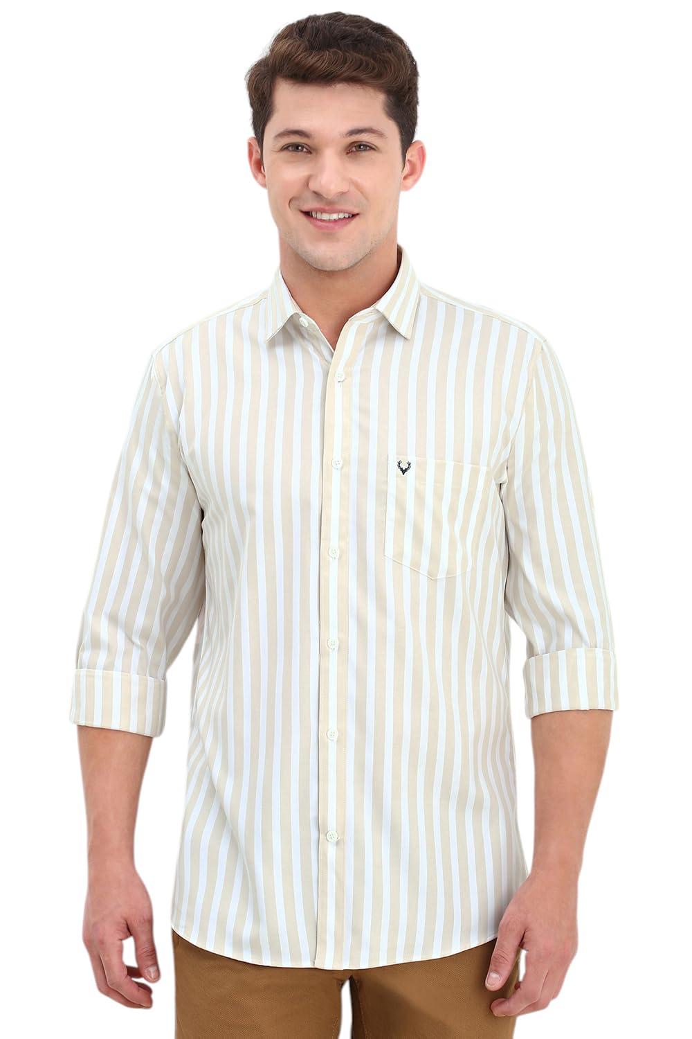 Allen Solly Men Slim Fit Striped Casual Full Sleeve Shirt