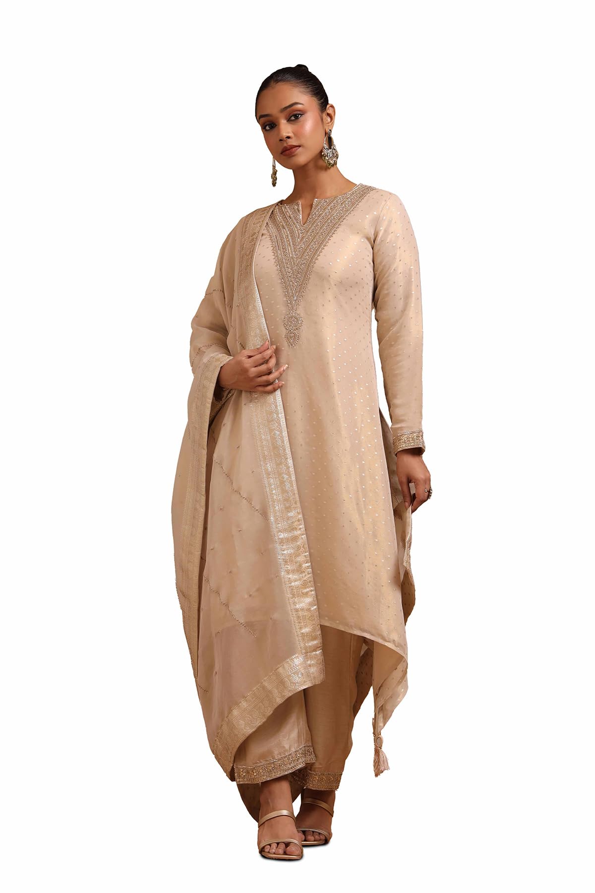 Soch Women Tissue Zari Woven Suit Set with Zari