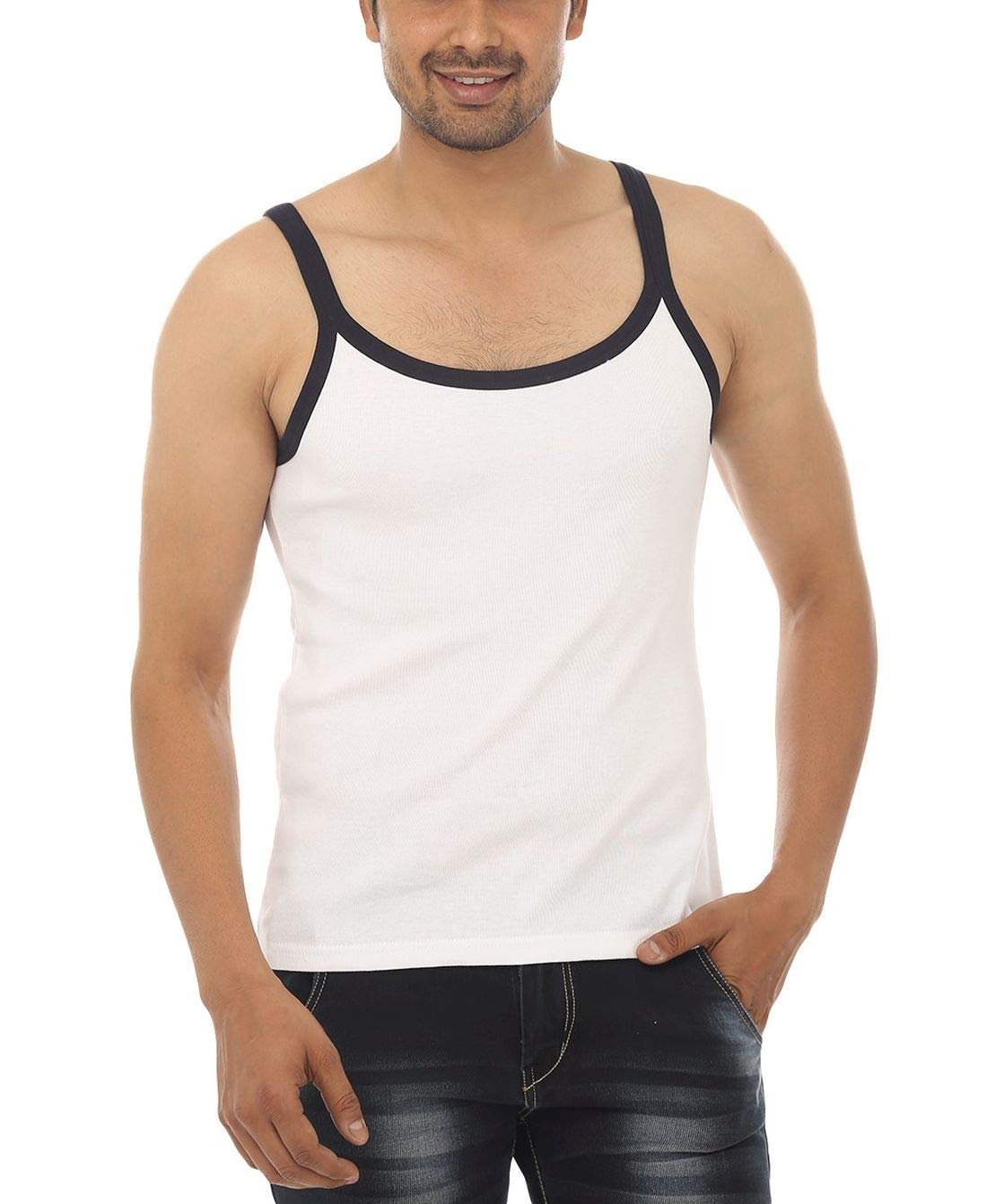 Teemoods MenS Cotton Vest WhiteTm1692WhiteS