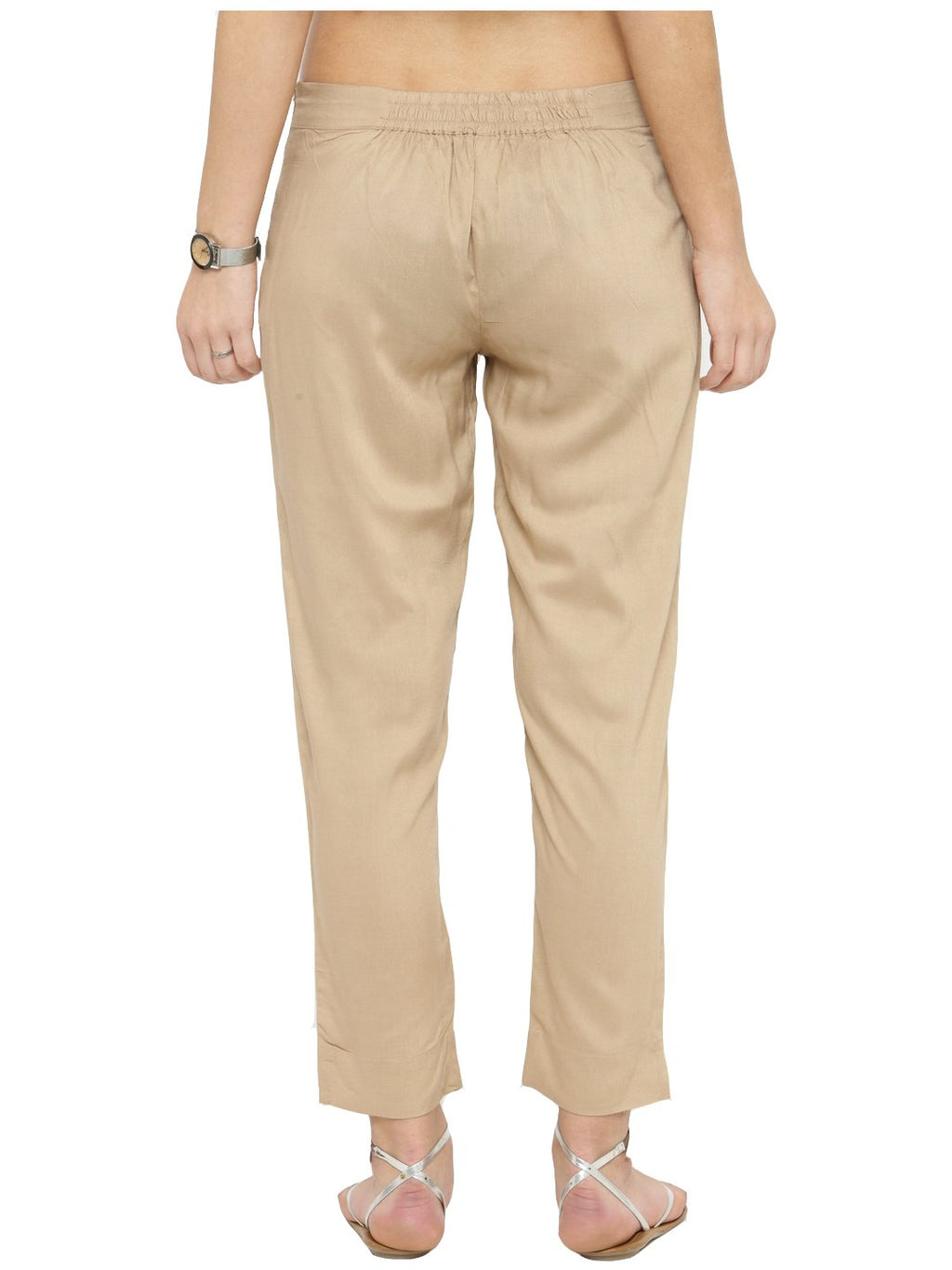 Varanga Womens Straight Pants Beige