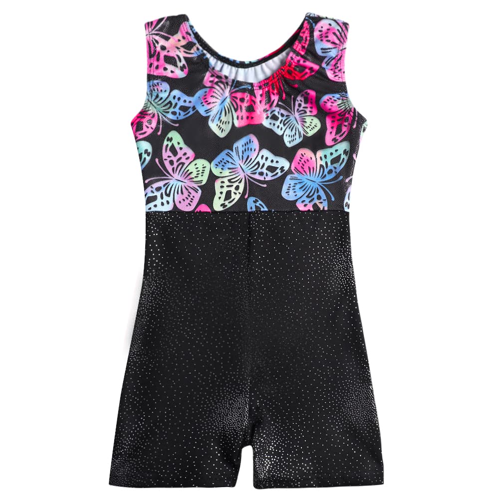 HOZIY Gymnastics Leotards for Girls Kids Child 5t Size 5-6 Years Old Shiny Butterflies