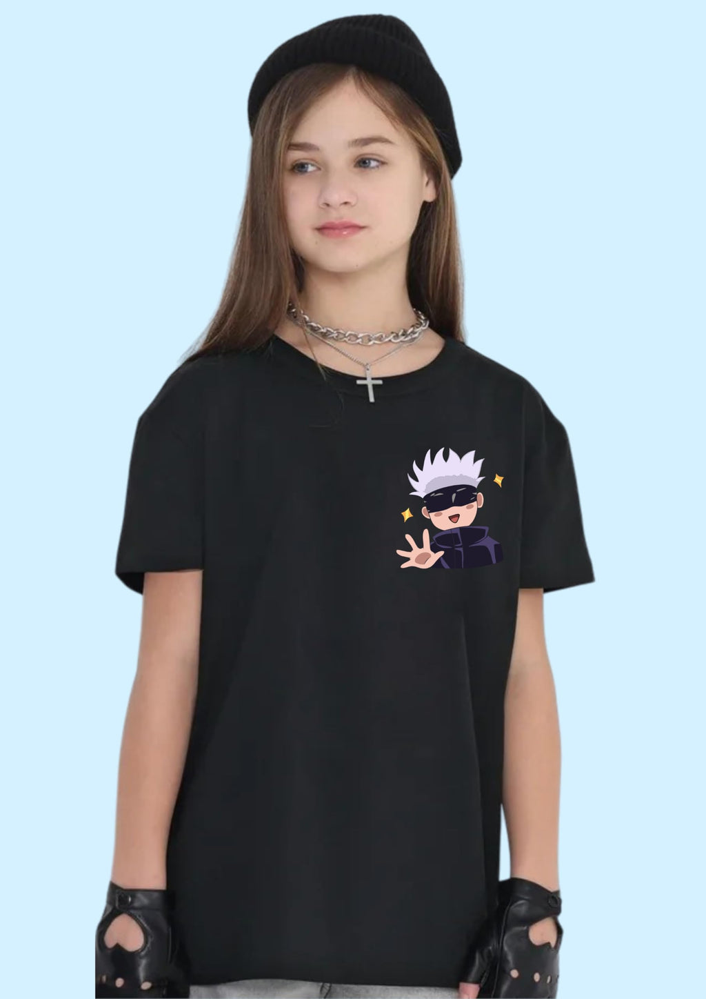 Uniplanet Store GirlS Cotton T Shirt With Printed Cross Graphic Prints Round Neck Half Sleeves Regular Fit And Standard Length