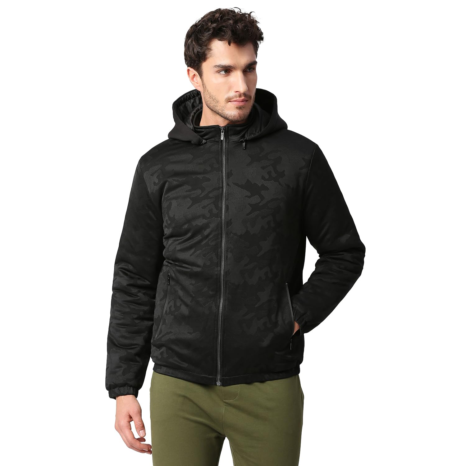Pepe Jeans Polyester MenS A-Line Coat (Pm402763_Black_L), Standard Length