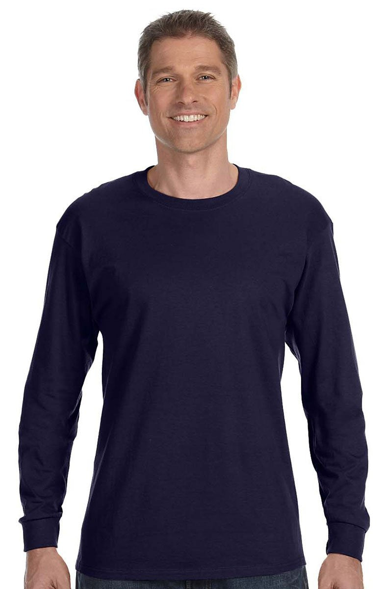 Unisex garment-Dyed Long-Sleeve T-Shirt - BLAcK - S(D0102H7K6T2)