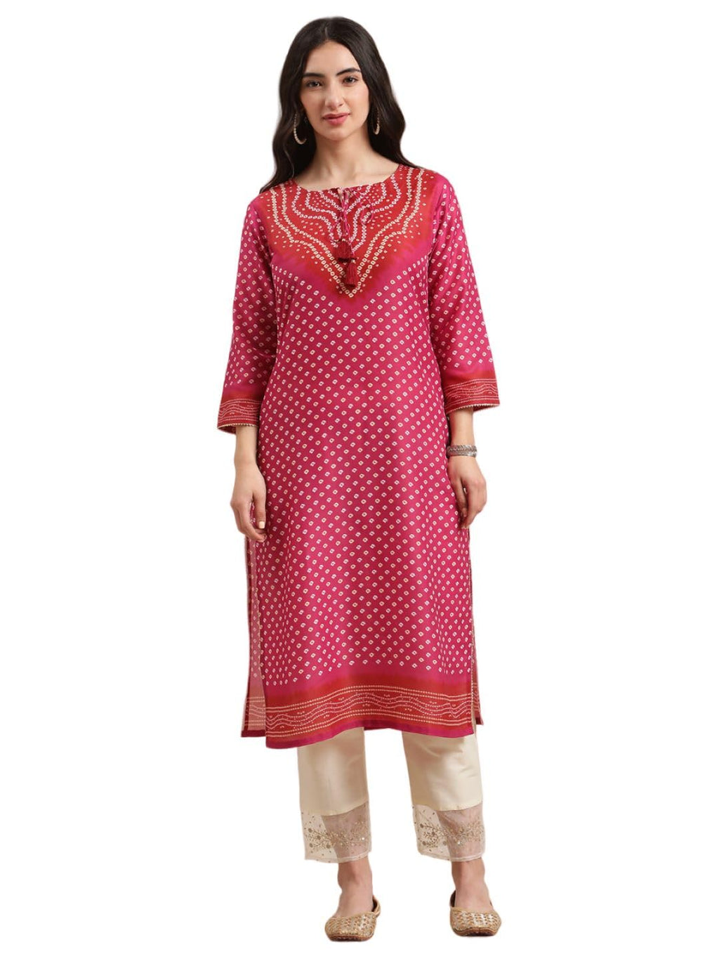 Varanga Women'S Silk Kurta Set (Nv_Kkur16-M_Magenta_M), Regular Fit