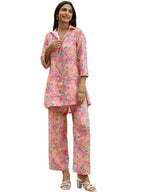 Leriya Fashion Women Ethnic Kurta Set | Rayon Co-Ord Set | Fancy Pajama Set | Pack Of 2 | Floral Printed Top & Pant Set | Full P