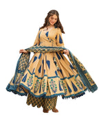 Wedani Rayon Anarkali Kurta Set for Women Blue