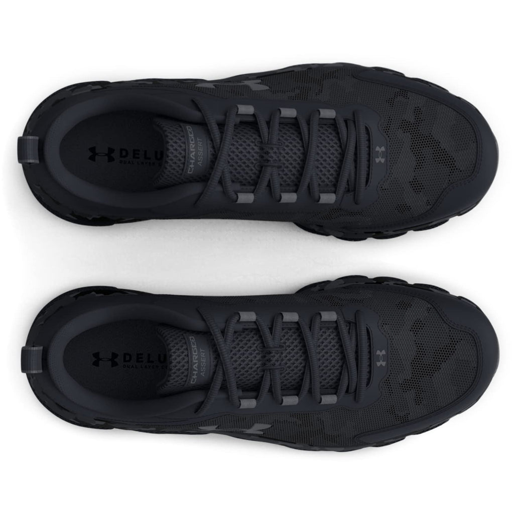 Under Armour Men's Charged Assert 9 Camo, Black/Black, 10 US