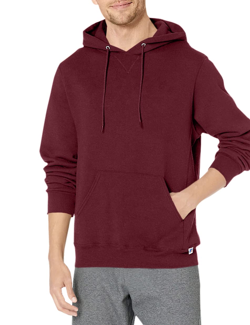 Russell Athletic Mens Dri Power Pullover Fleece Hoodie, Maroon, XX-Large