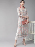 LookMark Womens Cotton Floral Regular Kurta