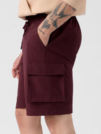 The Souled Store Solids: Mahogany Brown Men and Boys Drawstringed Nylon Blend Regular Fit Bermuda Shorts