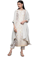 Libas WomenS Silk Blend Kurta Sets (33333O_Grey