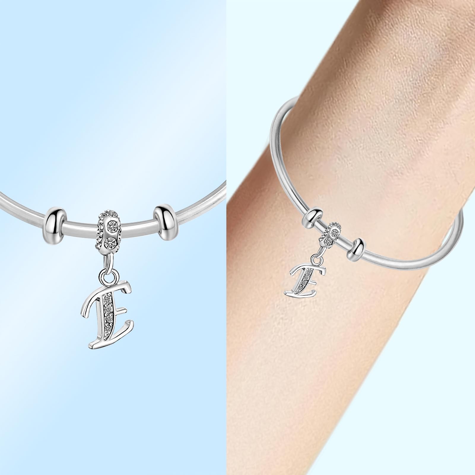 JMQJewelry E Initials Letter Alphabet White Birthstone Mothers Day 2024 Womens Beads Charms for Bracelets Necklaces Christmas Wo