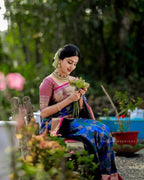 Flosive Ayn WomenS Present Banarasi Soft Lichi Silk Saree Beautiful Jacquard Rich Pallu Design Work Zari Woven Silk Style Saree