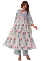 ANNI DESIGNER Womens Rayon Blend Printed Anarkali Kurta with Pant & Dupatta (Betul Pink_XXL_Pink_XX-Large)