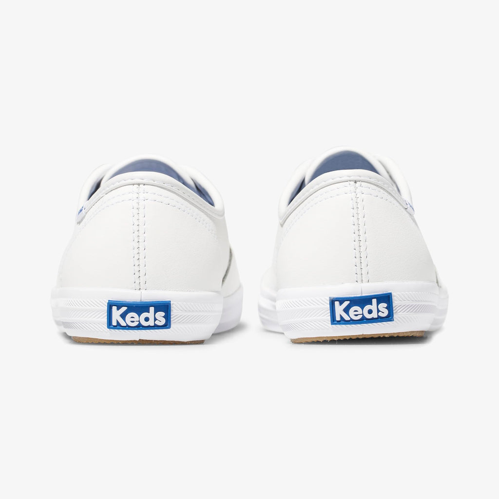 Keds Women's Champion Lace Up Sneaker, White Leather, 9.5
