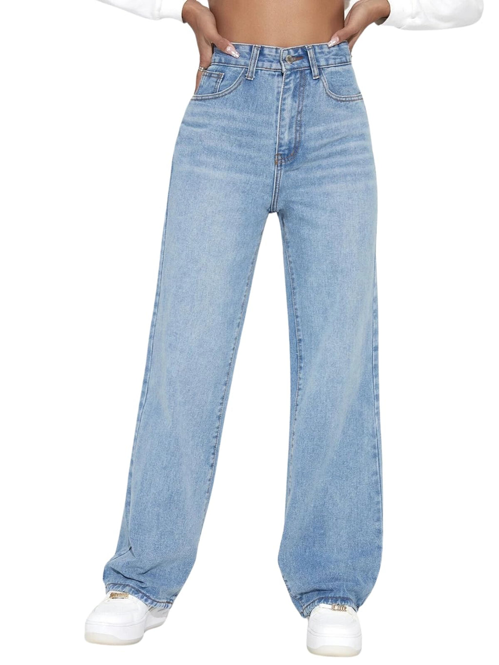 GRECIILOOKS Women Denim Modern Regular Fit Jeans (Sky, 32)