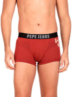 Pepe Jeans Innerwear MenS Cotton Trunks (Pack Of 1) (Opt07-01_Maroon_Maroon_90-95_Maroon_95 Cm)