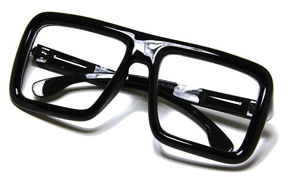 Black Thick Square Glasses Clear Lens Eyeglasses Frame Super Oversized Fashion