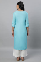 Aurelia WomenS Viscose Solid Regular Kurta (23Fea12231-702551_Blue