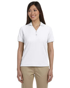 Ladies Pima Piqu Y-collar Polo - WHITE - XS(D0102H7Y7g2)