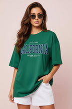 Juneberry Round Neck Drop Shoulder Round Neck Black & White Graphic Printed Pure Cotton Oversized Baggy Fit Half Sleeve T-Shirt