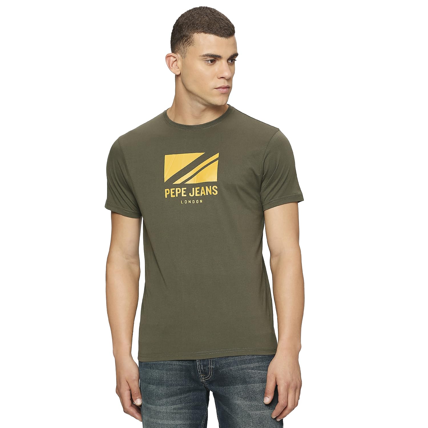 Pepe Jeans MenS Printed Slim Fit T-Shirt (Pm509198_White