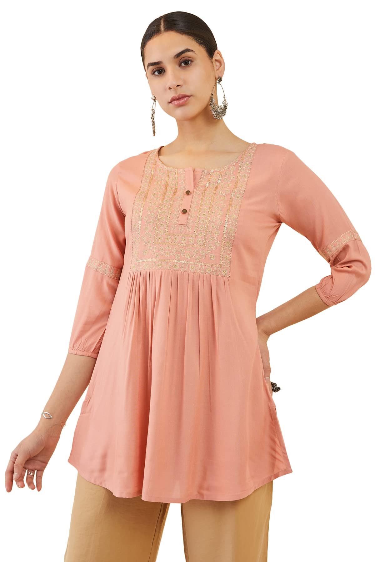 Soch Women Rayon Embroidered Blouse