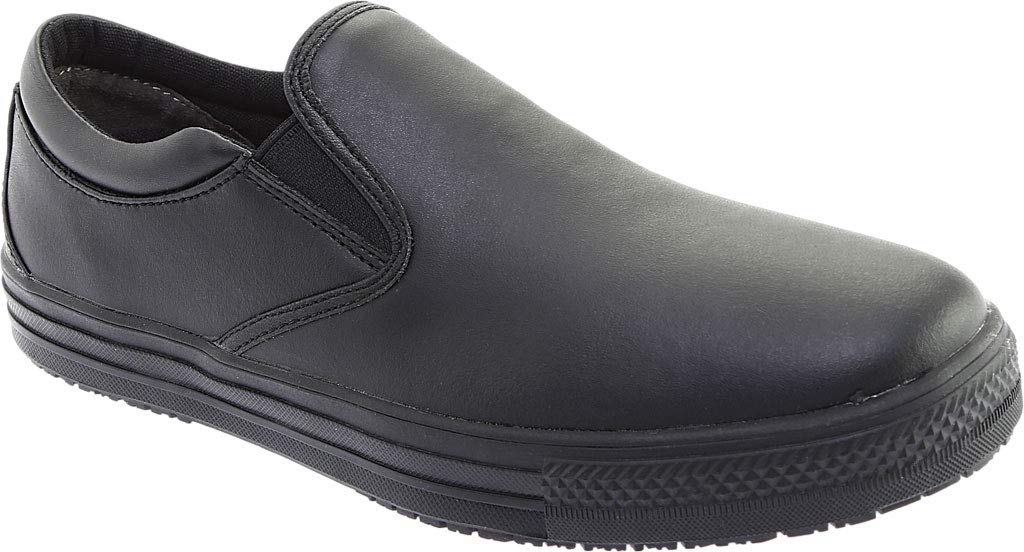 Genuine Grip 2060-11.5W Womens Slip-Resistant Retro Slip-on Work Shoes  Black - Size 11.5
